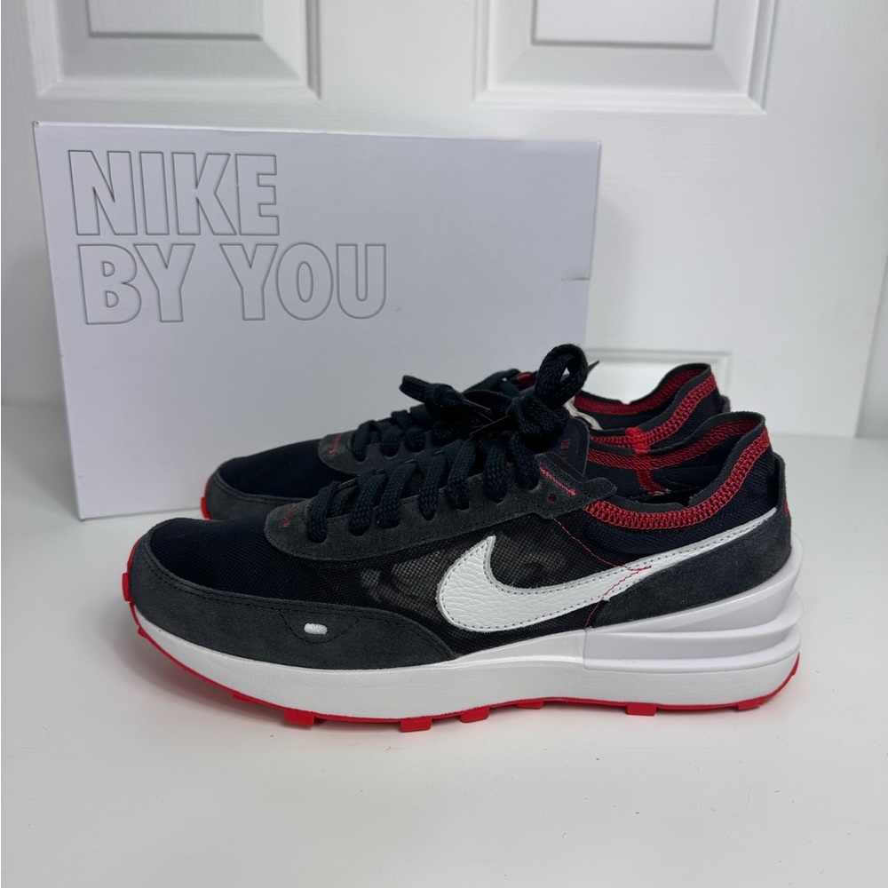 Nike Waffle One ID By You Women’s Size 9.5 DJ0976 991 Black And Red NIB‎ - Picture 5 of 10